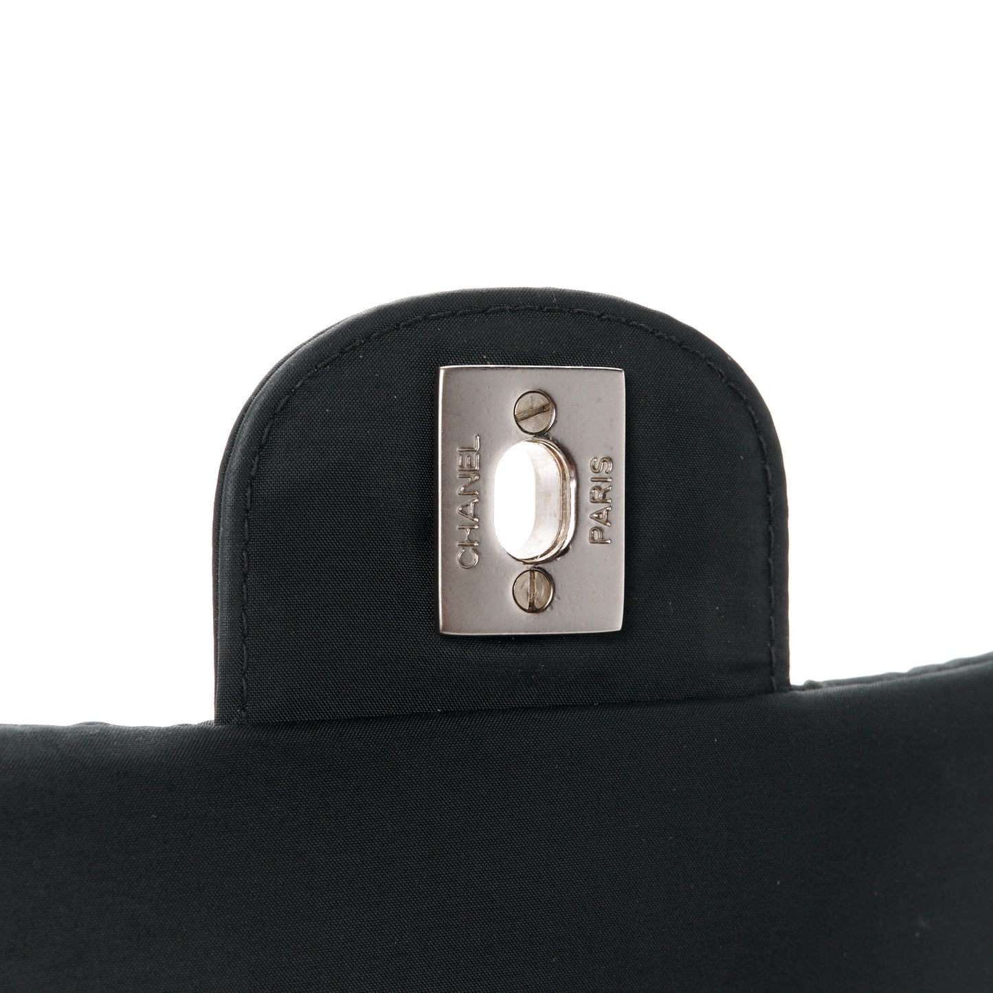 Nylon Square Quilted Flap Black