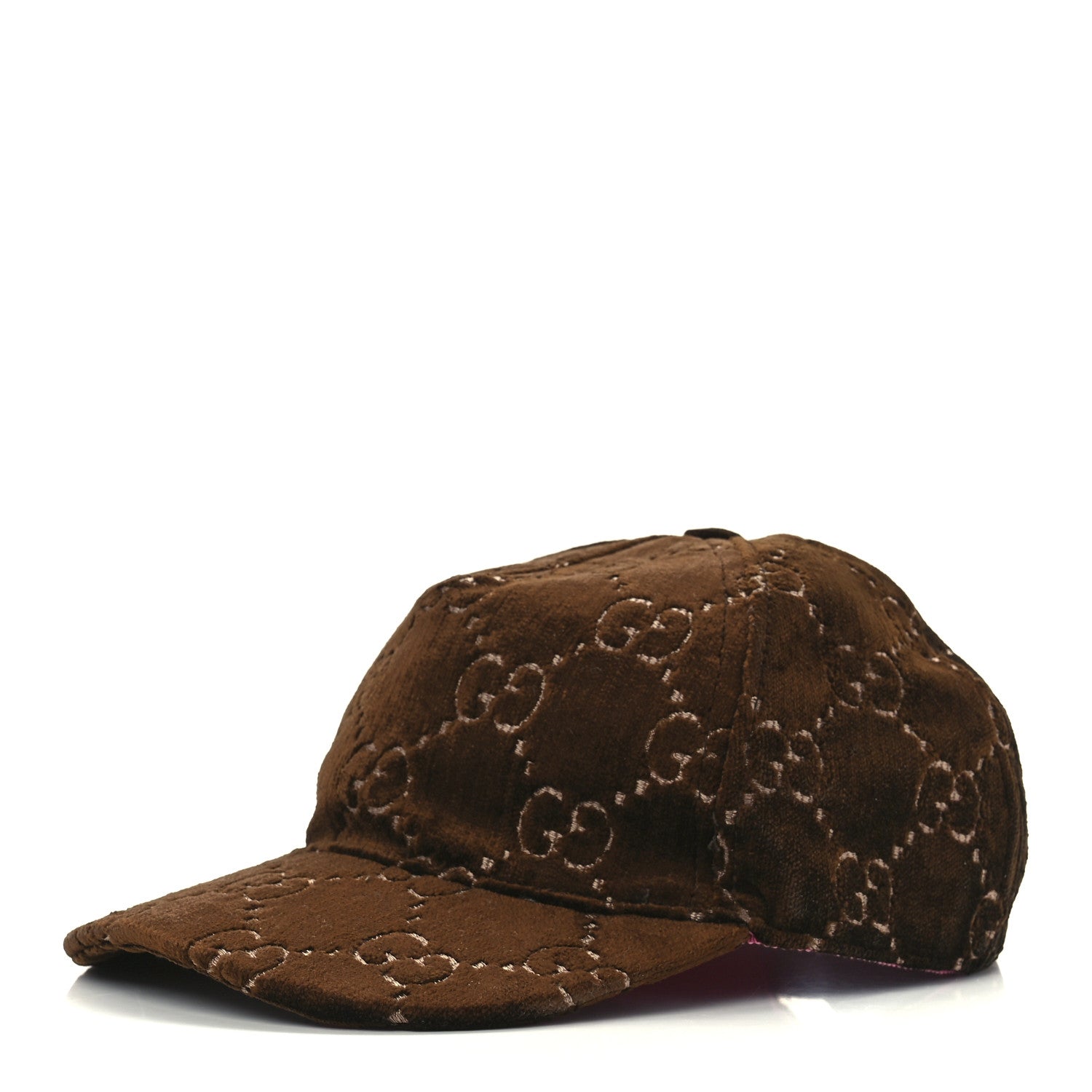 Gucci Velvet GG Monogram Baseball Hat M Brown 1 of 8