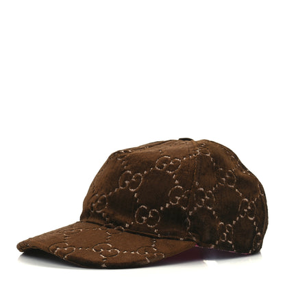 Gucci Velvet GG Monogram Baseball Hat M Brown 1 of 8