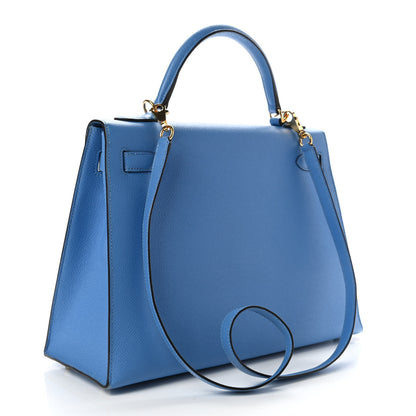 Hermes Epsom Kelly Sellier 32 Bleu Paradis 3 of 10