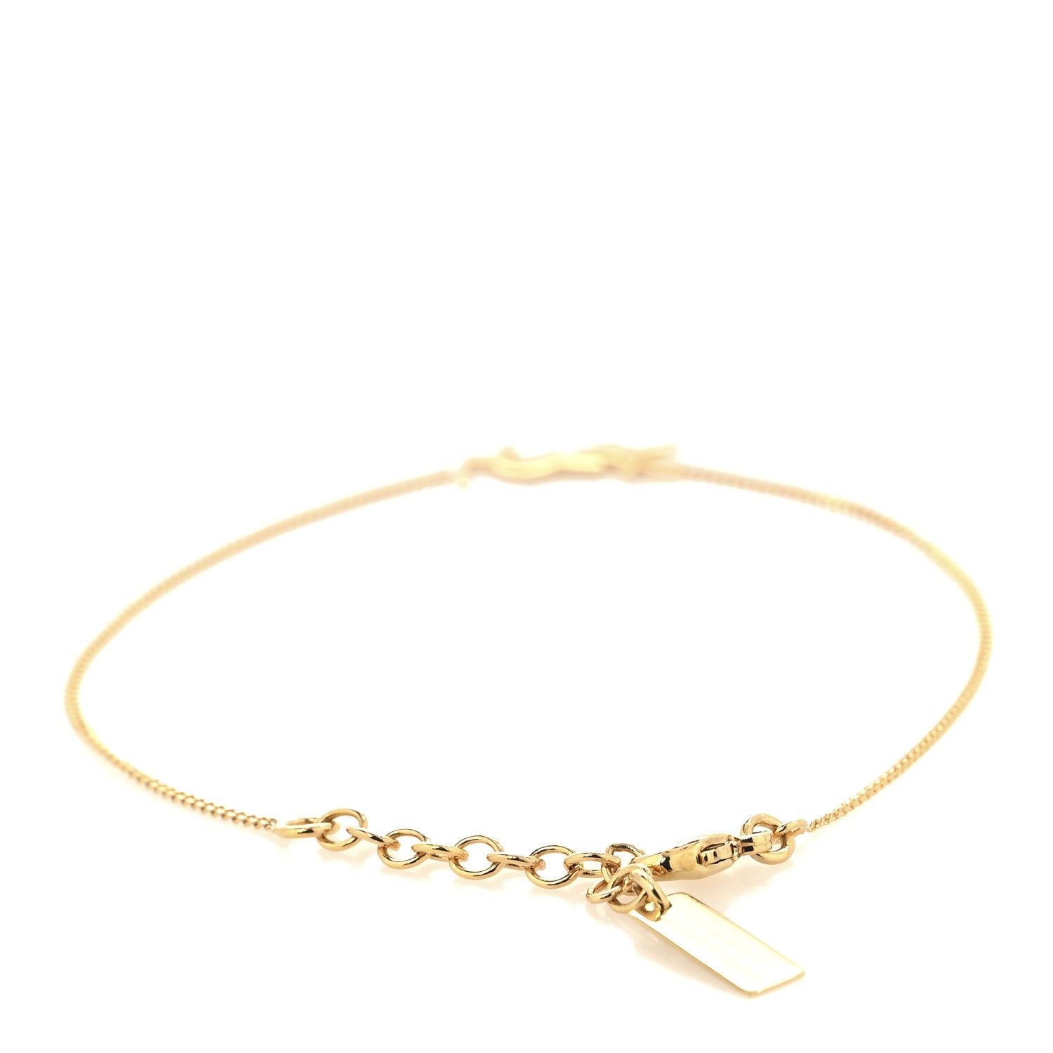 Saint Laurent Brass Monogram Charm Bracelet Gold 3 of 5