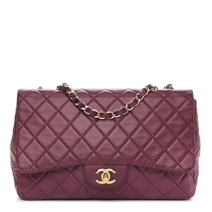 Chanel Lambskin Quilted Jumbo Single Flap Purple 1 of 15