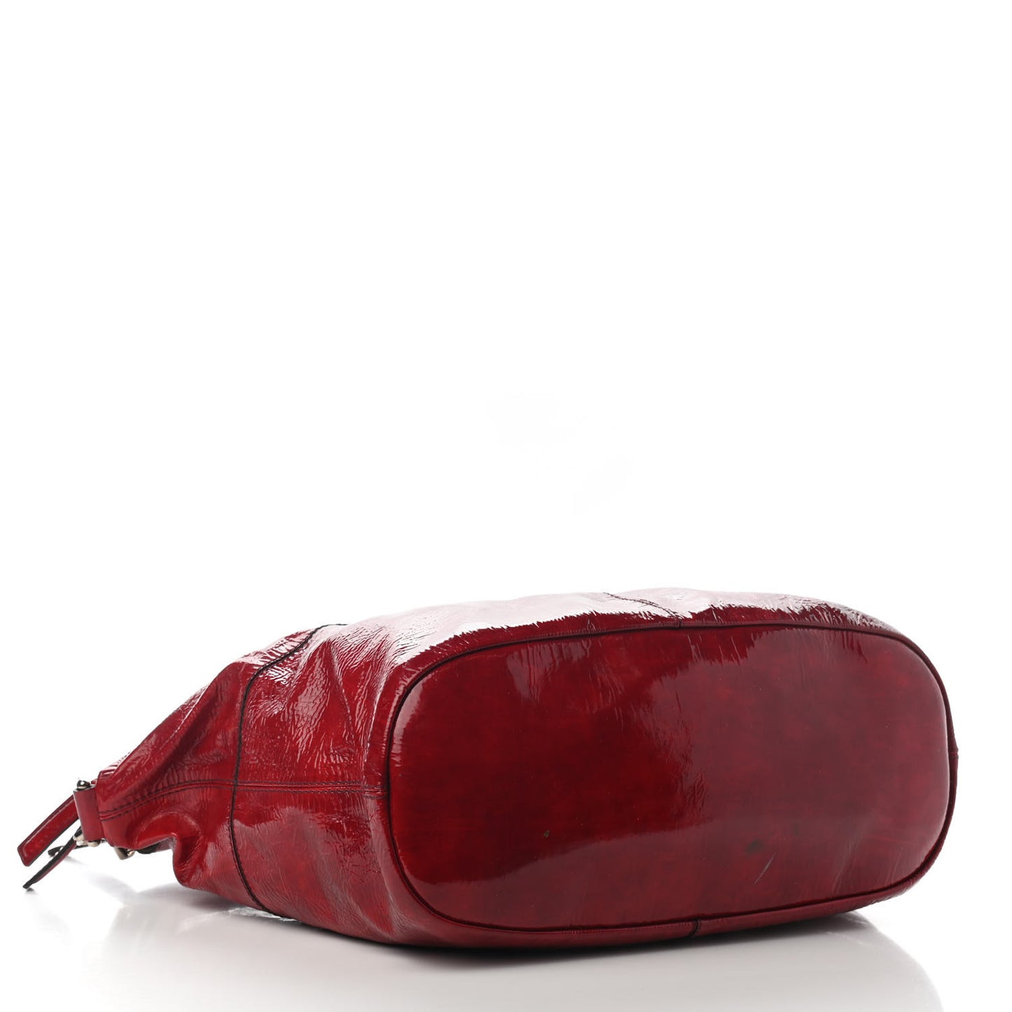 Crinkled Patent Calfskin Medium Nightingale Red
