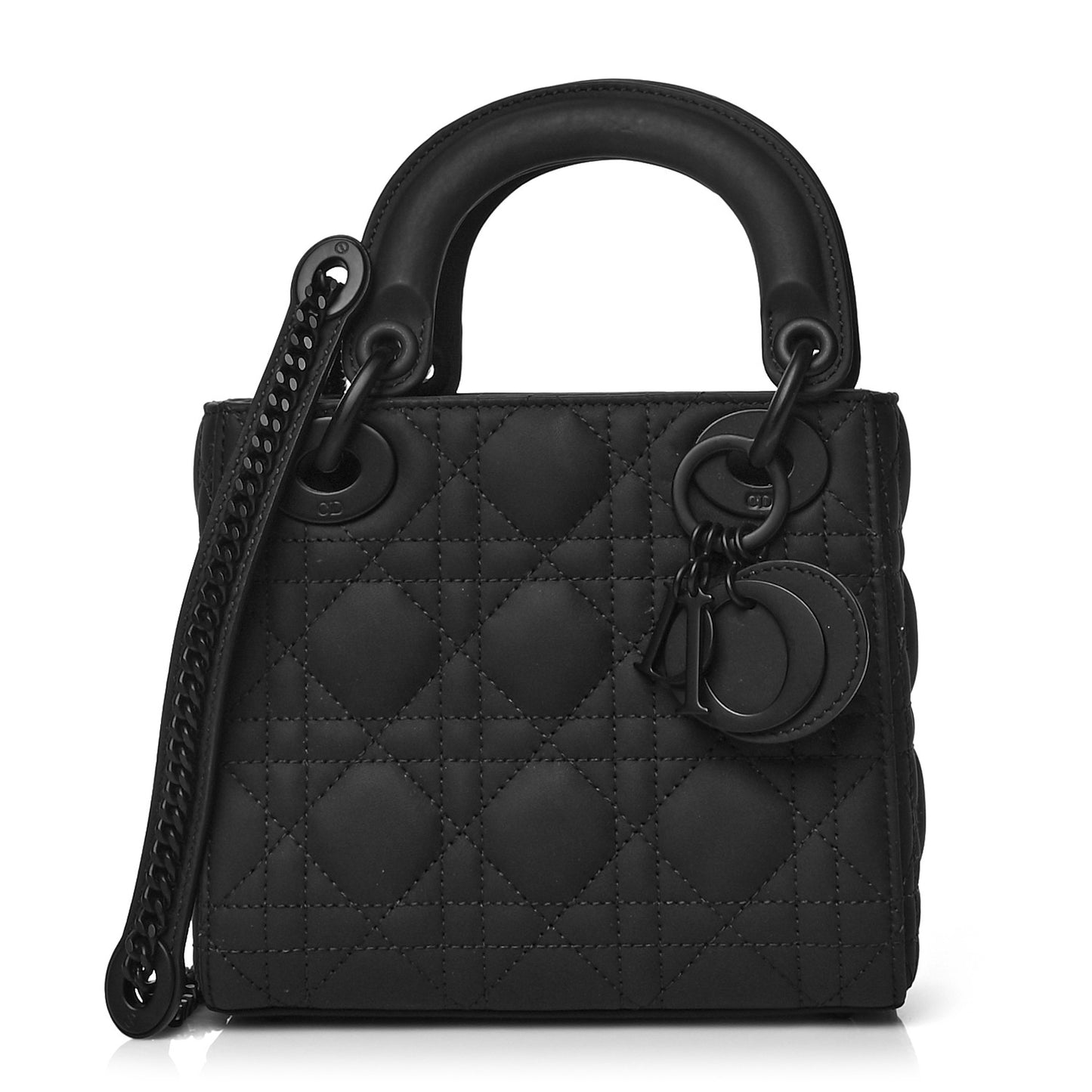 Ultra Matte Calfskin Cannage Mini Lady Dior Black