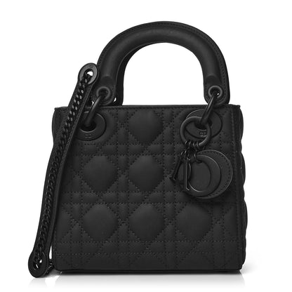 Christian Dior Ultra Matte Calfskin Cannage Mini Lady Dior Black 1 of 10