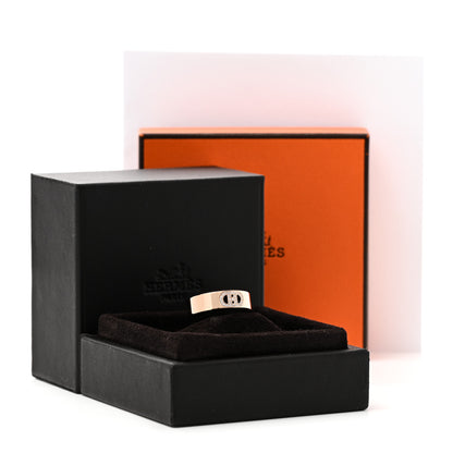 Hermes 18K Rose Gold Diamond PM H D'Ancre Ring 55 7.25 5 of 5