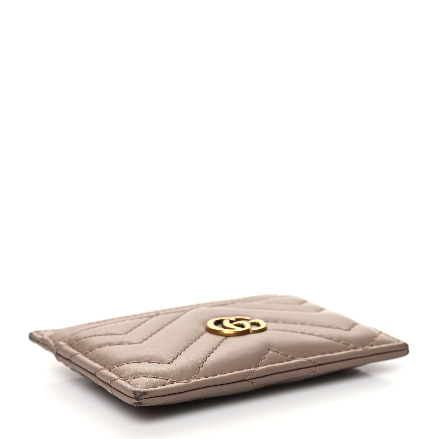 Calfskin Matelasse GG Marmont Card Holder Porcelain Rose