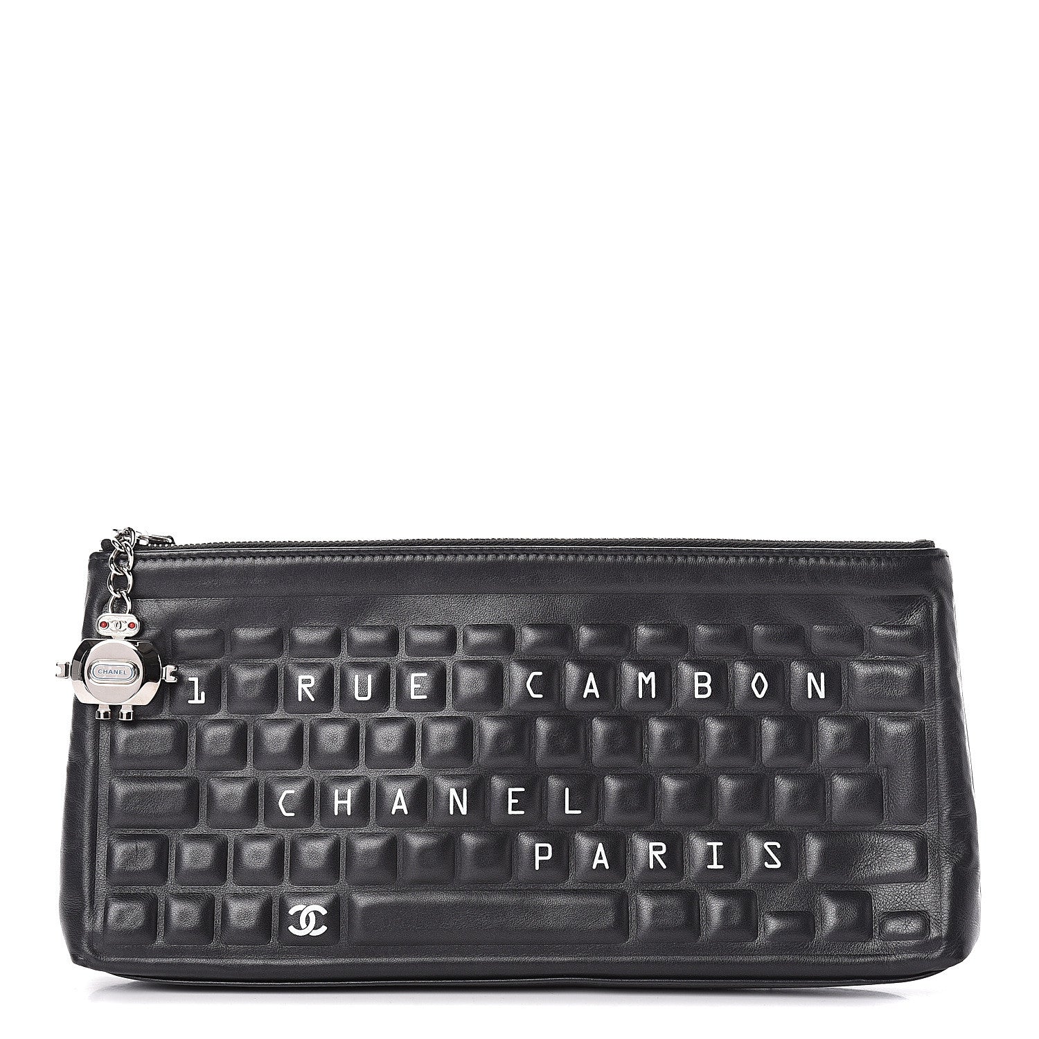 Chanel Metallic Calfskin Keyboard Pouch Black 1 of 7