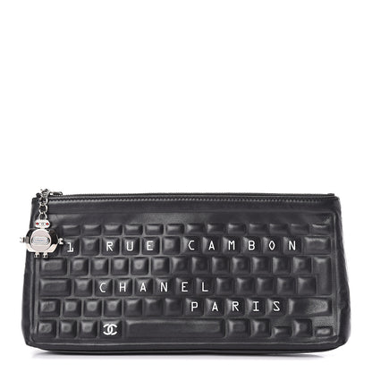 Chanel Metallic Calfskin Keyboard Pouch Black 1 of 7