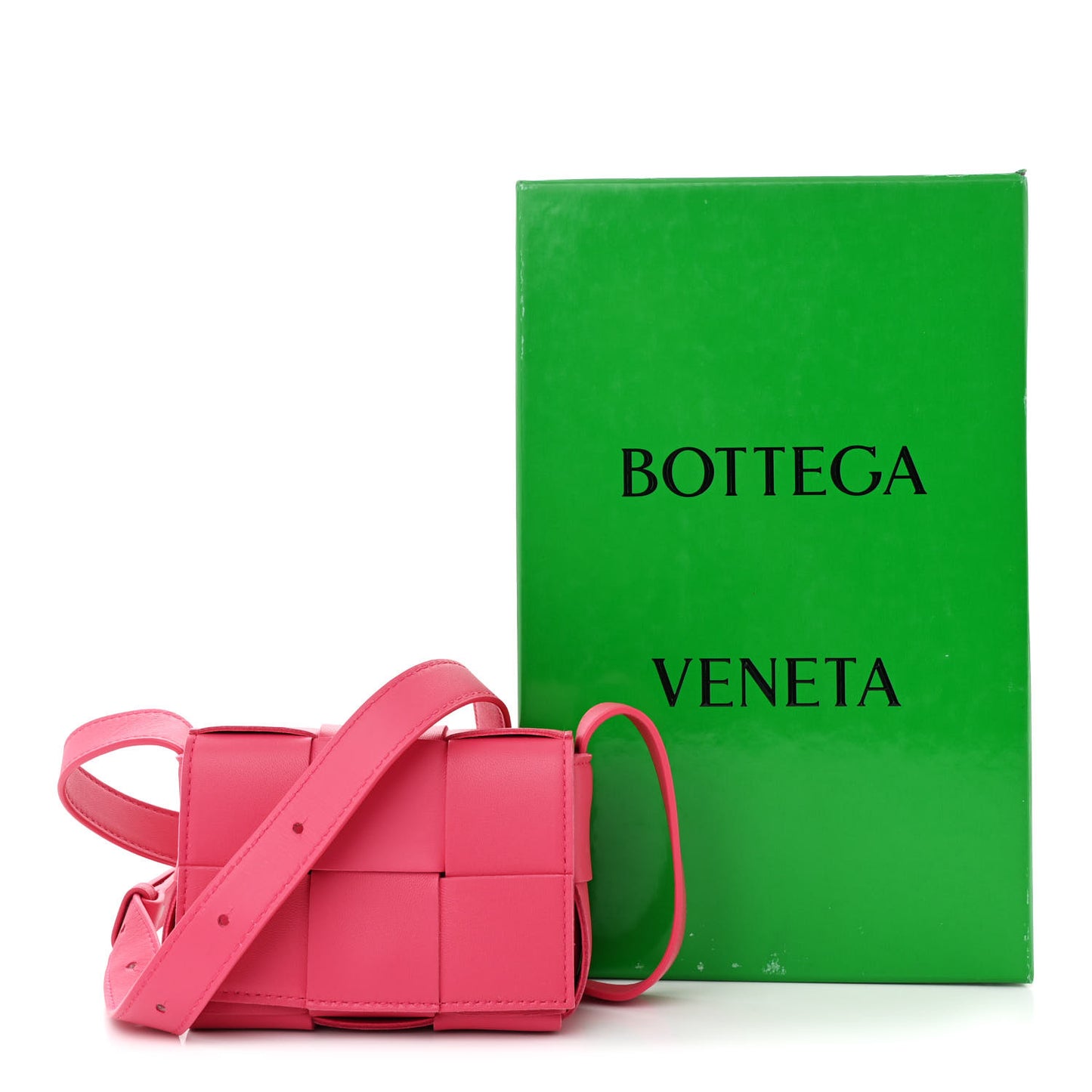 Lambskin Maxi Intrecciato Extra Mini Cassette Crossbody Bag Bon Bon