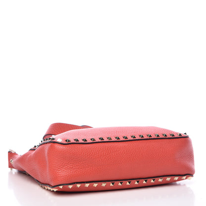 Valentino Garavani Pebbled Calfskin Small Rockstud Flip-Lock Messenger Bag Deep Coral 4 of 11