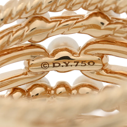 David Yurman 18K Yellow Gold Diamond Pearl 16mm Petite Perle Multi-Row Ring 52 6 4 of 4