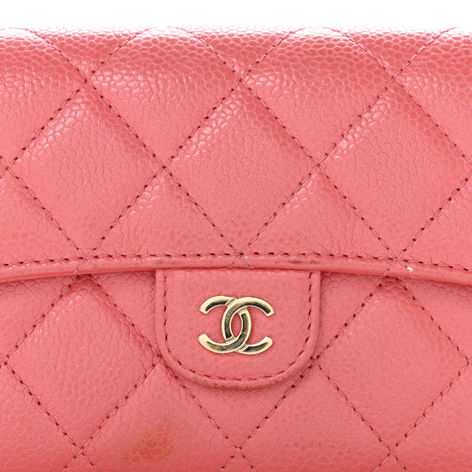 Chanel Metallic Caviar Quilted Medium Flap Wallet Pink 11 of 12