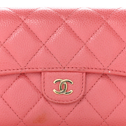 Chanel Metallic Caviar Quilted Medium Flap Wallet Pink 11 of 12