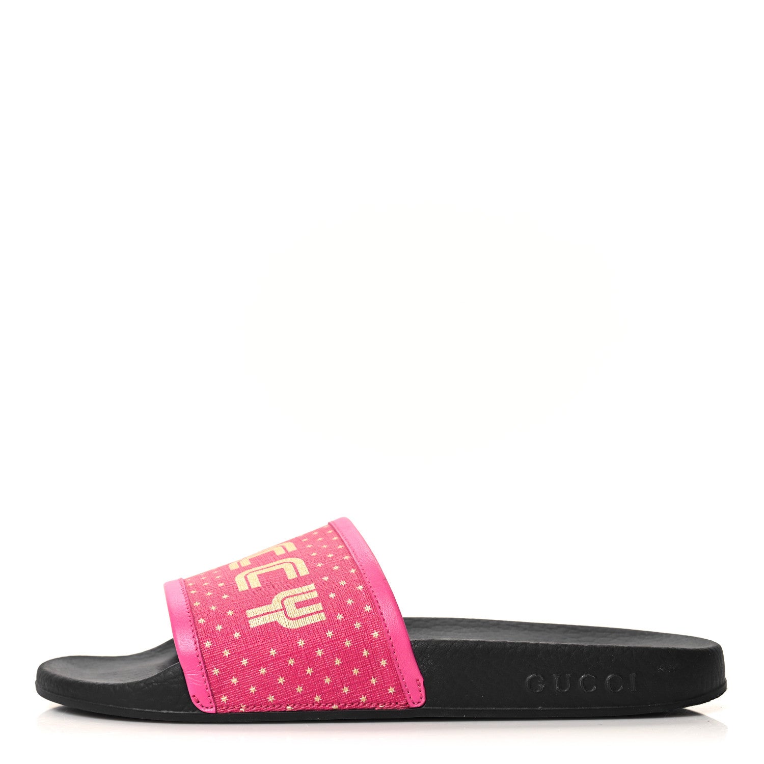 Gucci X SEGA Supreme Canvas Guccy Stars Womens Slide Sandals 39 Pink Gold 1 of 6