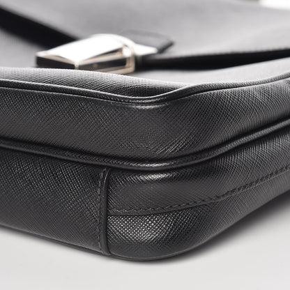 Prada Saffiano Messenger Satchel Black 13 of 15