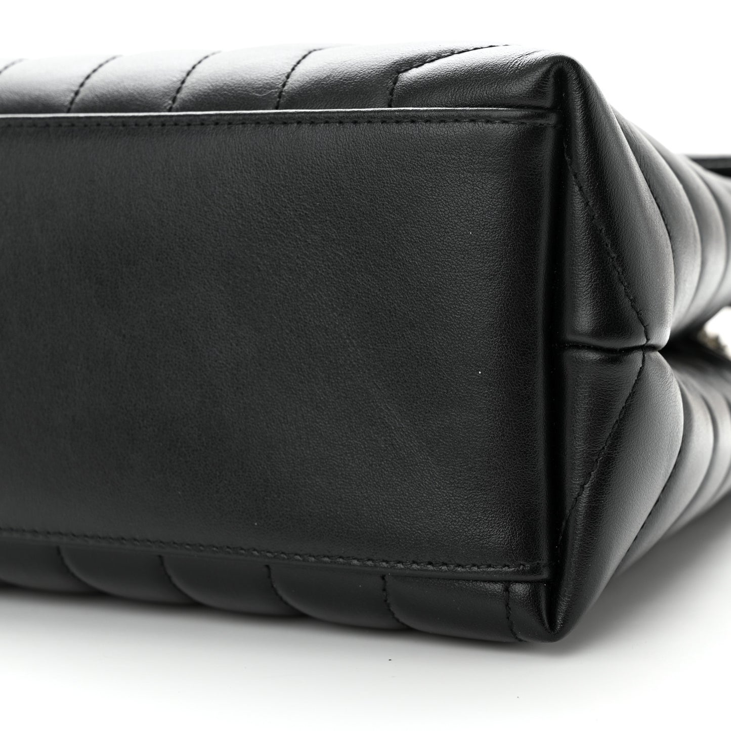 Calfskin Y Quilted Monogram Medium Loulou Chain Satchel Black