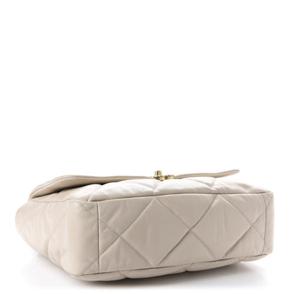 Chanel Goatskin Quilted Maxi Chanel 19 Flap Beige 5 of 12