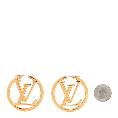 Louis Vuitton Metal Louise Hoop Earrings Gold 2 of 5