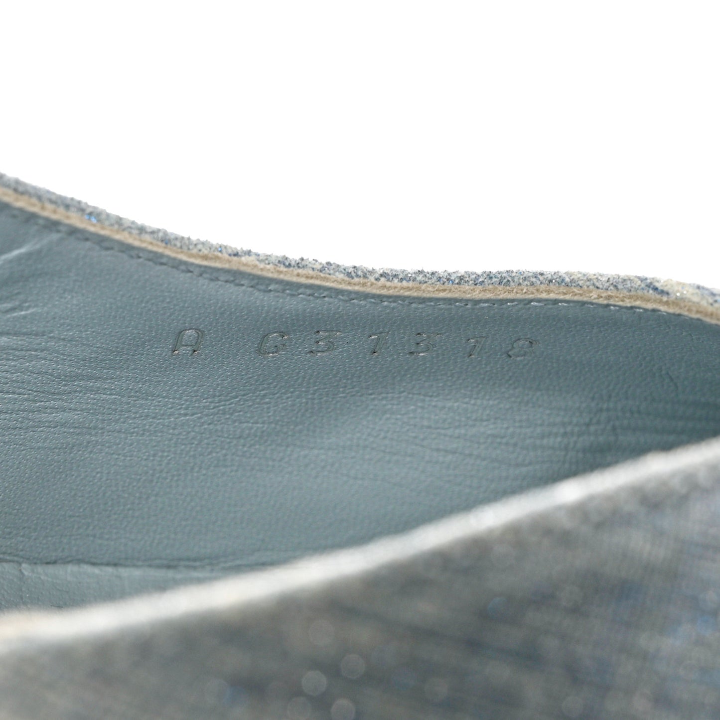 Denim Lambskin Cap Toe CC Slingback Pumps 35 Light Blue White