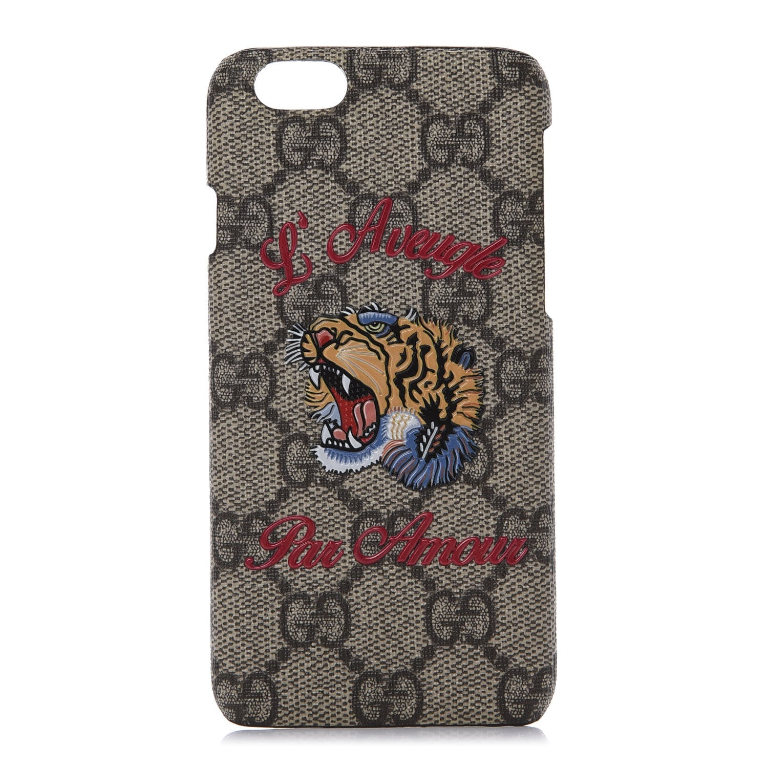 Gucci GG Supreme Monogram Tiger Print iPhone 6 Plus Case 1 of 7