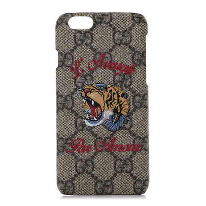 Gucci GG Supreme Monogram Tiger Print iPhone 6 Plus Case 1 of 7