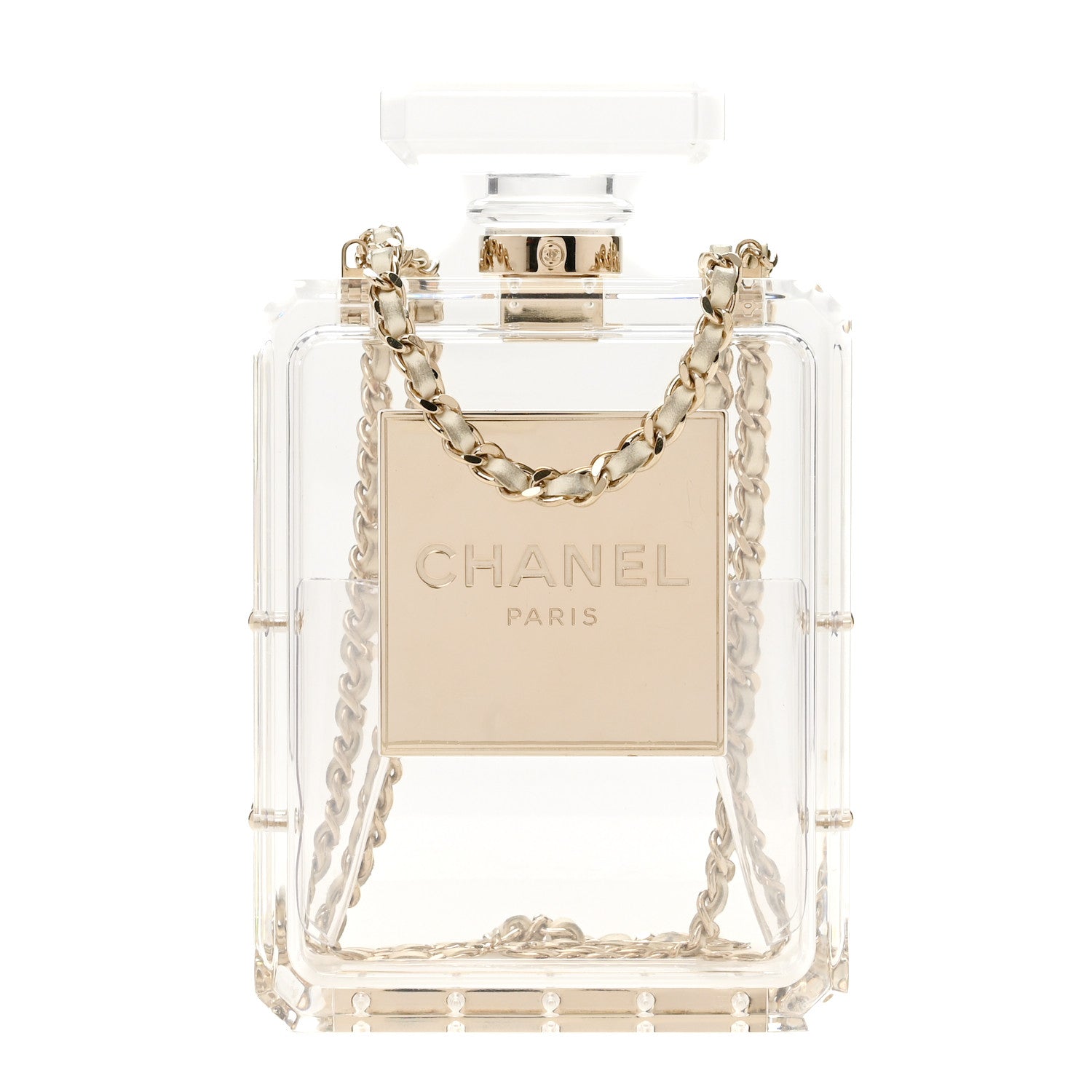 Chanel Transluscent Plexiglass Perfume Bottle Clutch 1 of 11