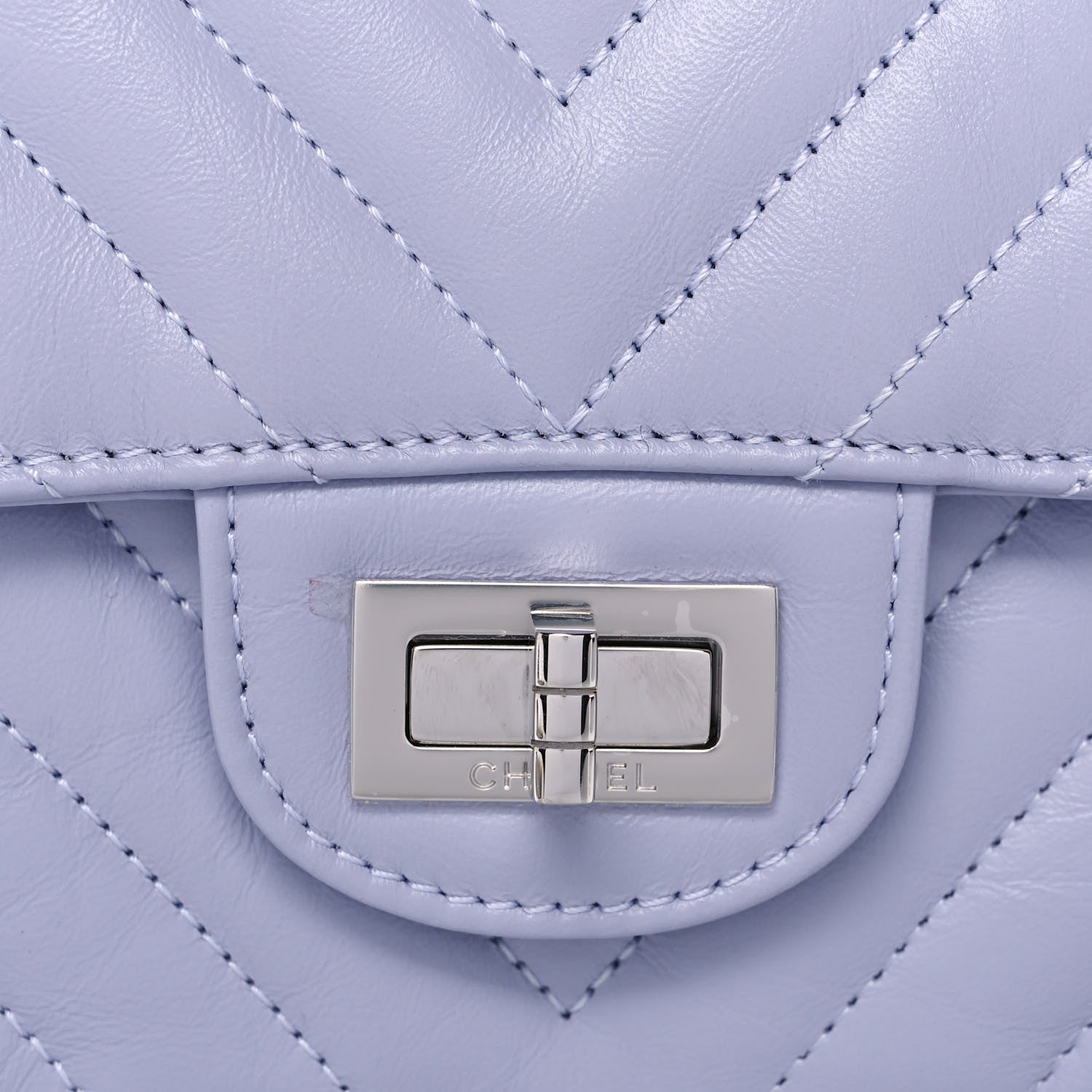 Chanel Aged Calfskin Chevron Quilted 2.55 Reissue Mini Flap Light Purple 8 of 11
