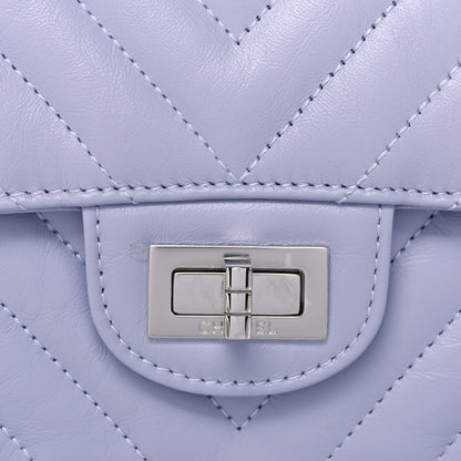 Chanel Aged Calfskin Chevron Quilted 2.55 Reissue Mini Flap Light Purple 8 of 11
