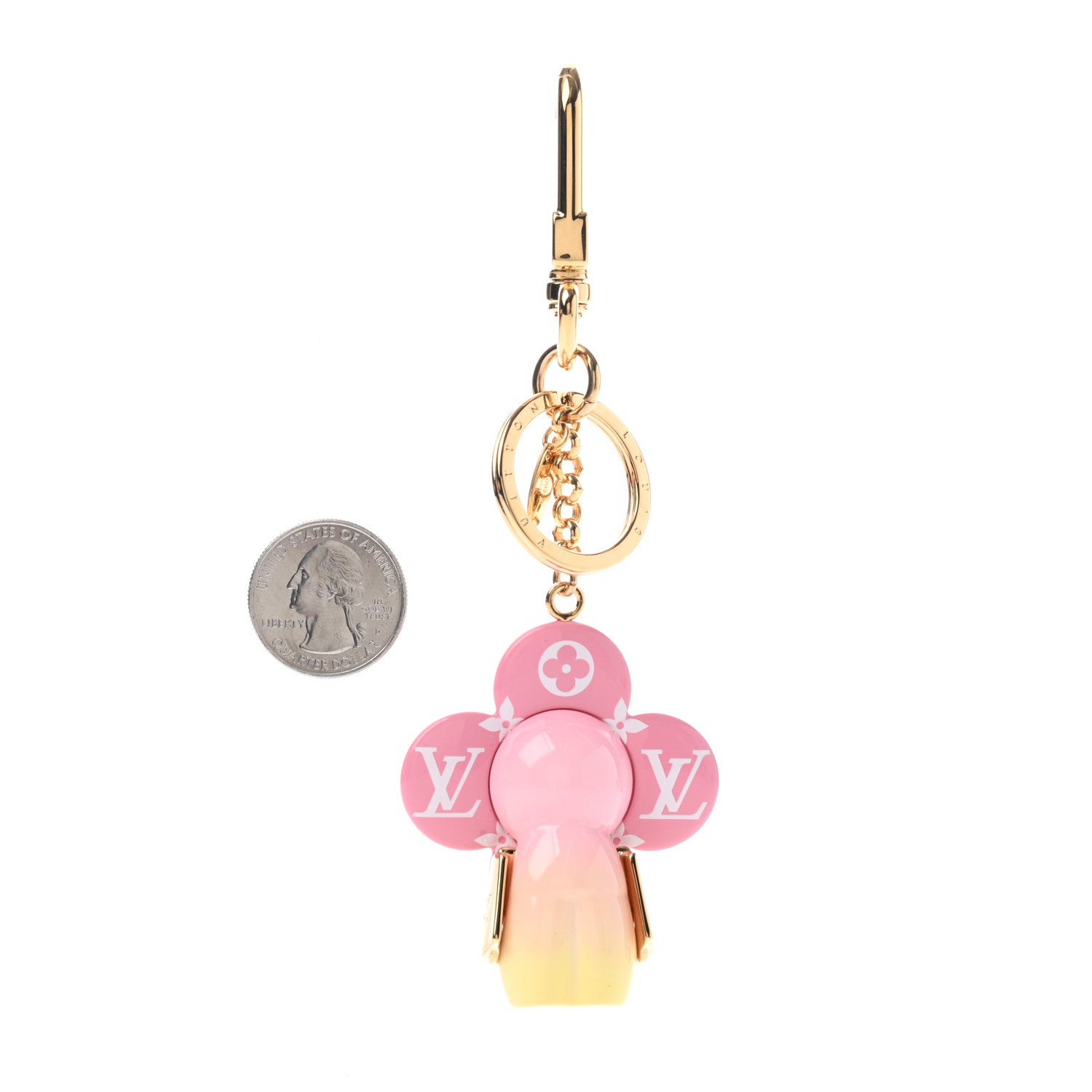 Louis Vuitton Giant Monogram Vivienne Bag Charm Key Holder Rose 2 of 4