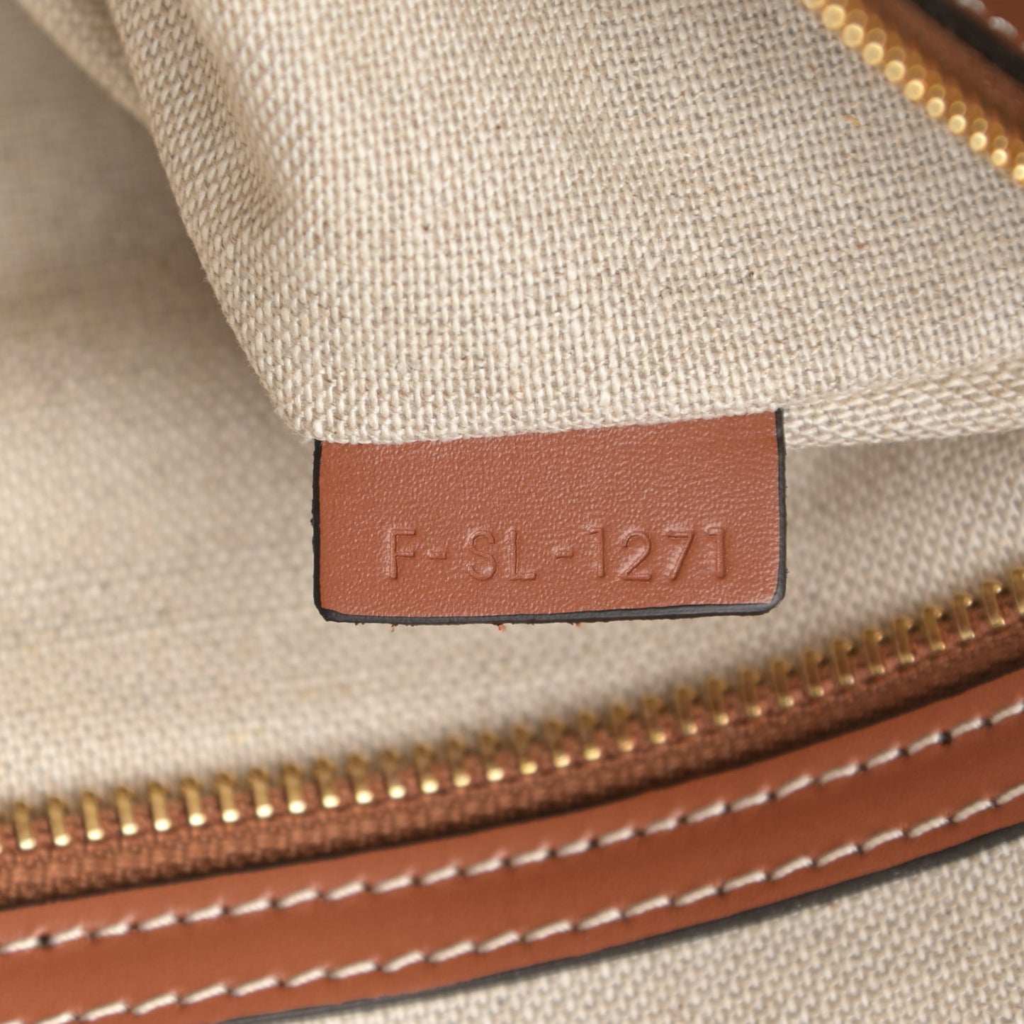 Textile Calfskin Horizontal Cabas Beige Tan