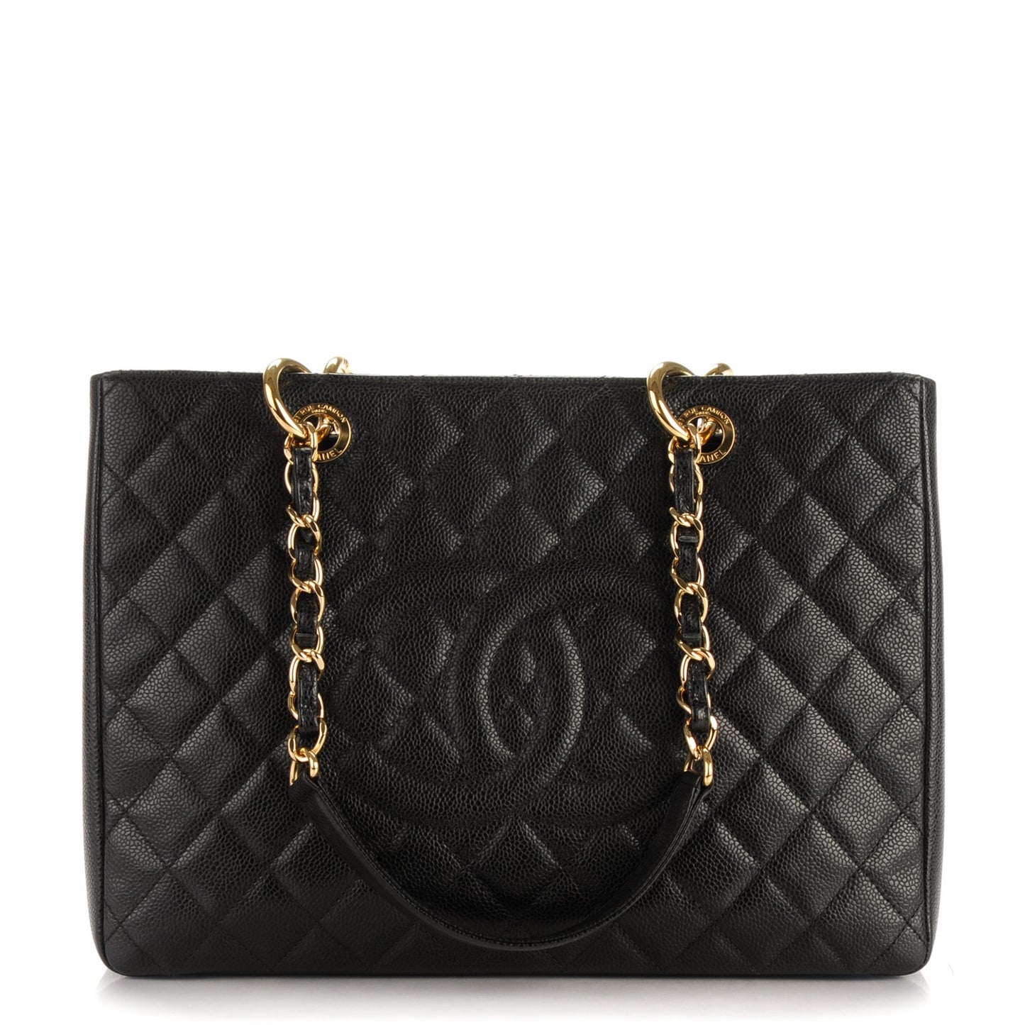 Caviar Quilted Grand Shopping Tote GST Black