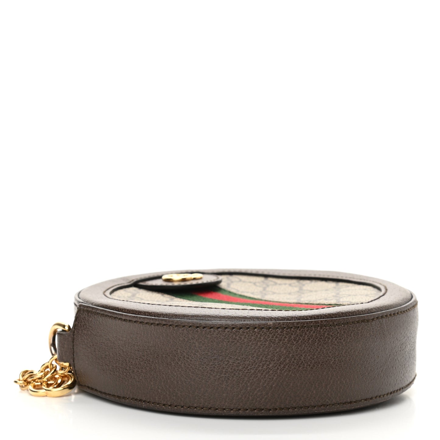 GG Supreme Monogram Web Mini Ophidia Round Shoulder Bag Brown