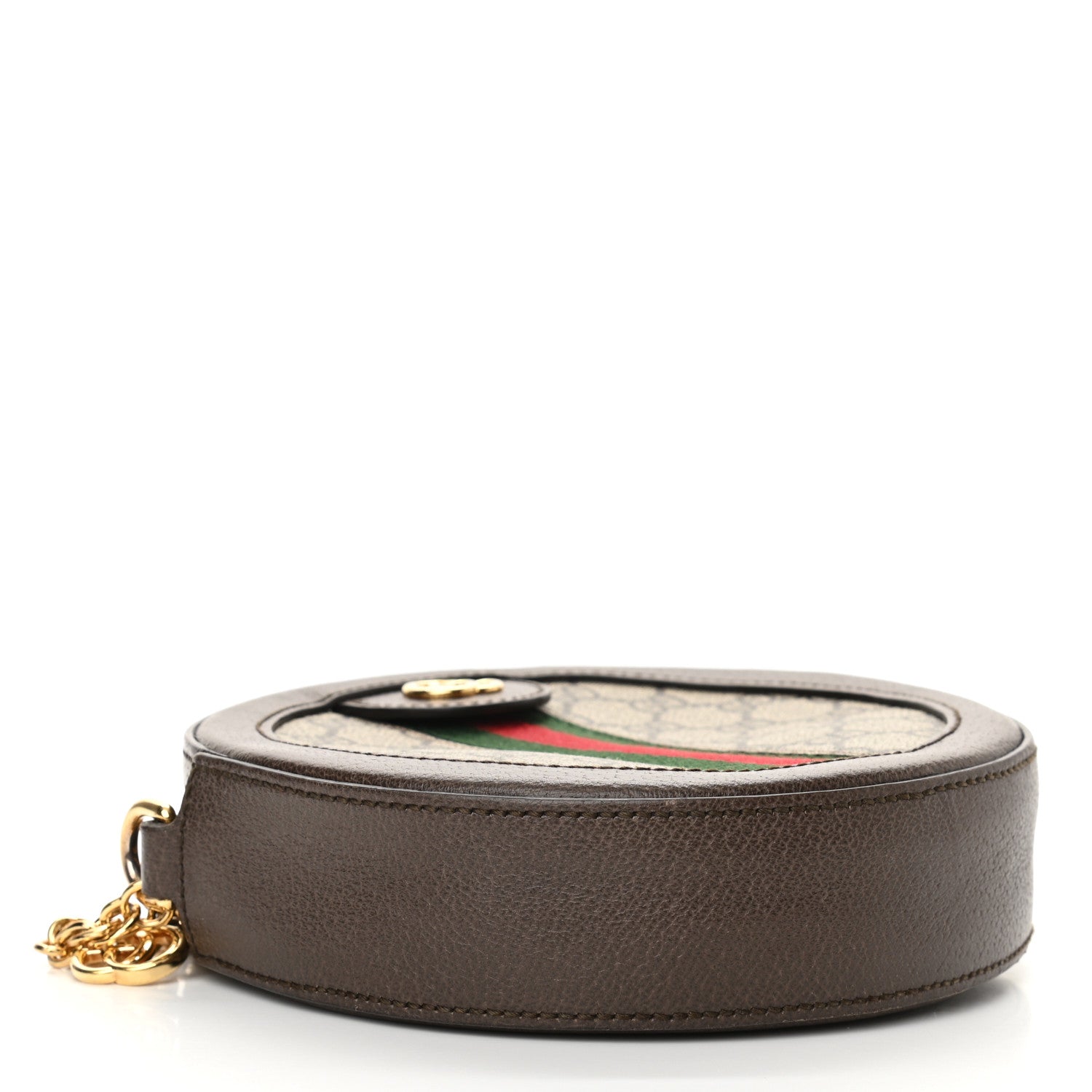 Gucci GG Supreme Monogram Web Mini Ophidia Round Shoulder Bag Brown 4 of 10