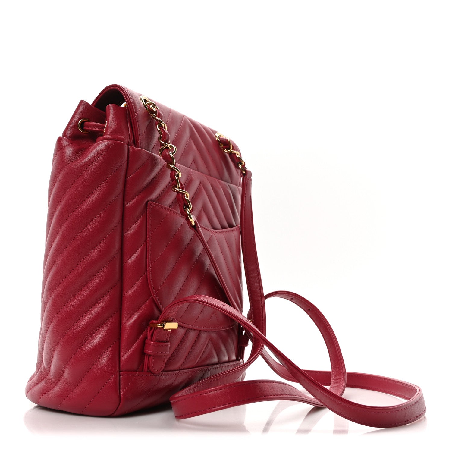 Chanel Lambskin Chevron Quilted Small Urban Spirit Backpack Dark Pink 3 of 10