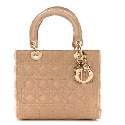 Christian Dior Lambskin Cannage Medium Lady Dior Beige 1 of 9