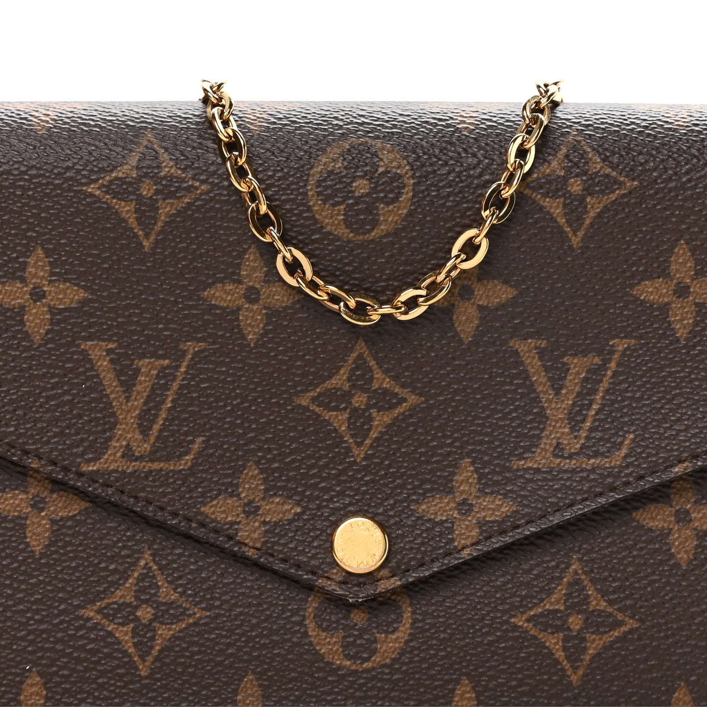 Monogram Pochette Felicie Chain Wallet Fuchsia
