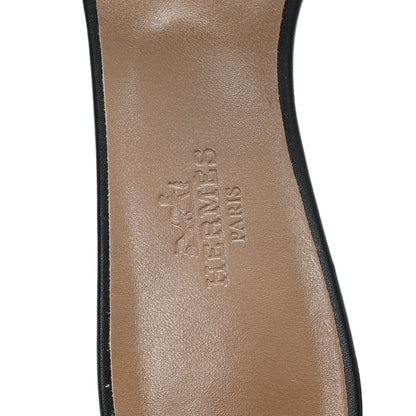 Hermes Calfskin Oasis Sandals 37.5 Black 8 of 10