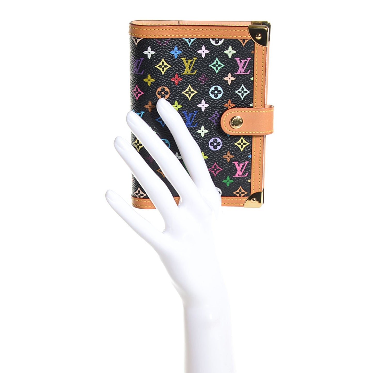 Monogram Multicolor Small Ring Agenda Cover Black