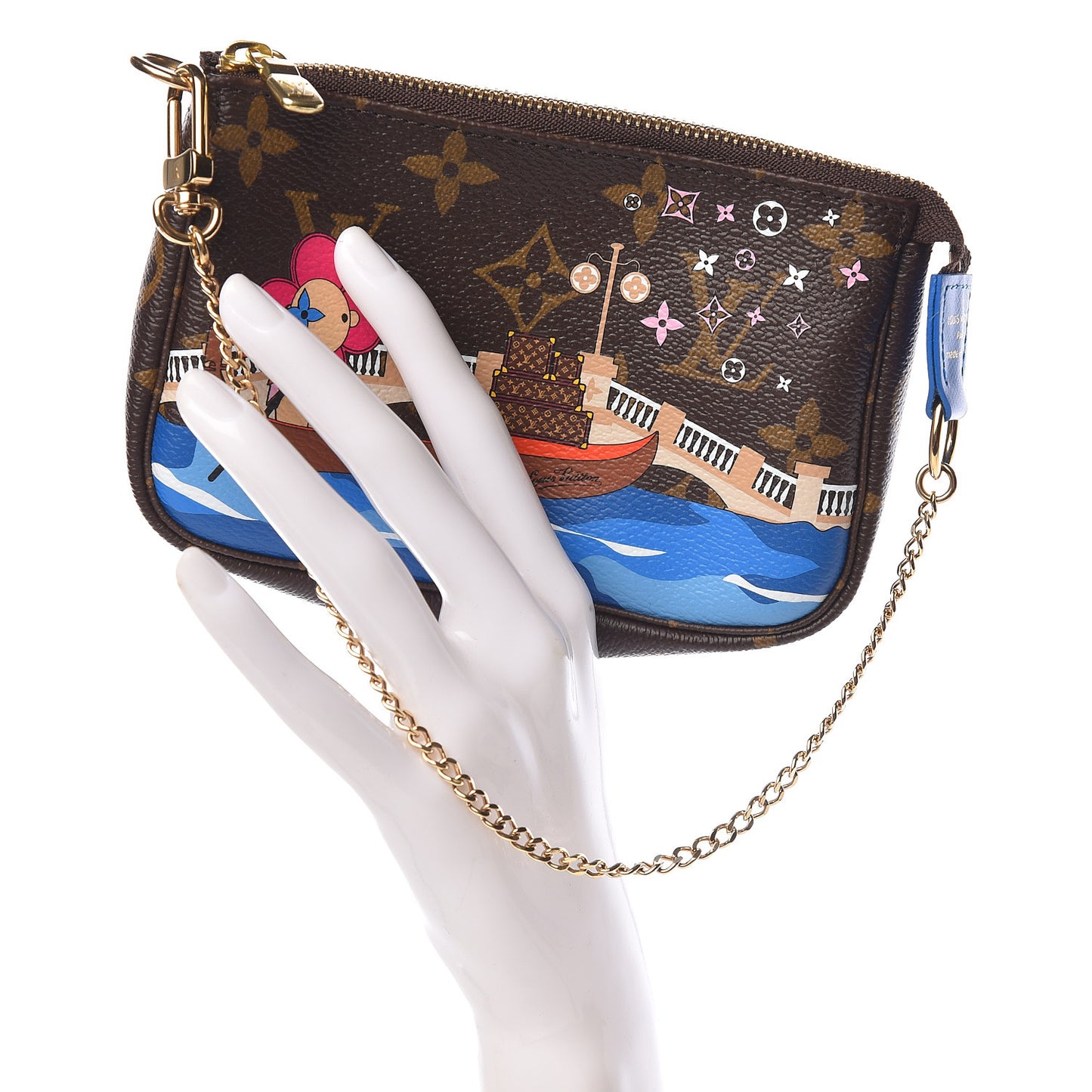 Monogram 2019 Christmas Animation Mini Venice Pochette Accessories Blue