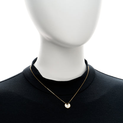 Cartier 18K Yellow Gold Diamond Mother of Pearl XS Amulette de Cartier Pendant Necklace 2 of 4