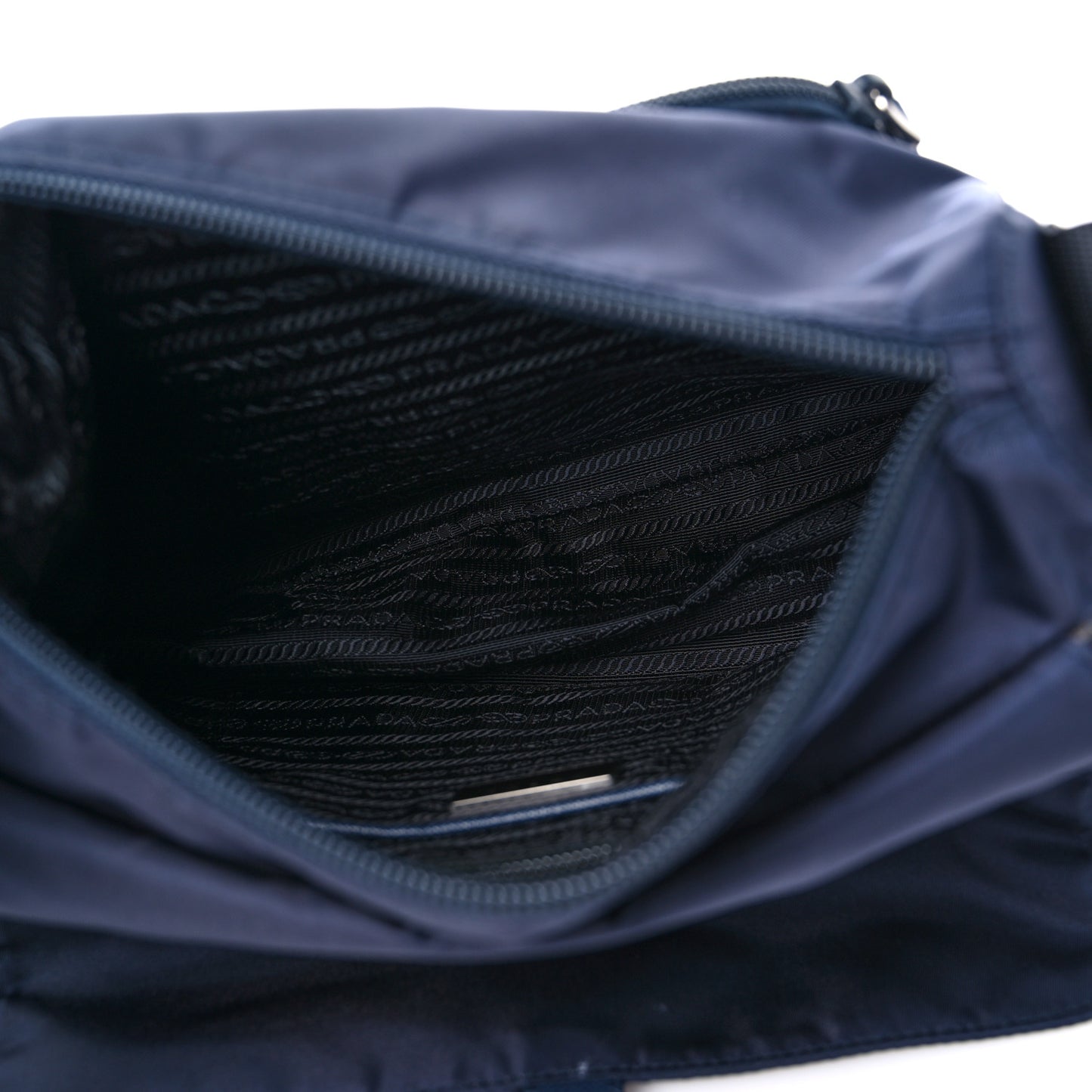 Nylon Vela Saffiano Single Buckle Messenger Shoulder Bag Blue Black