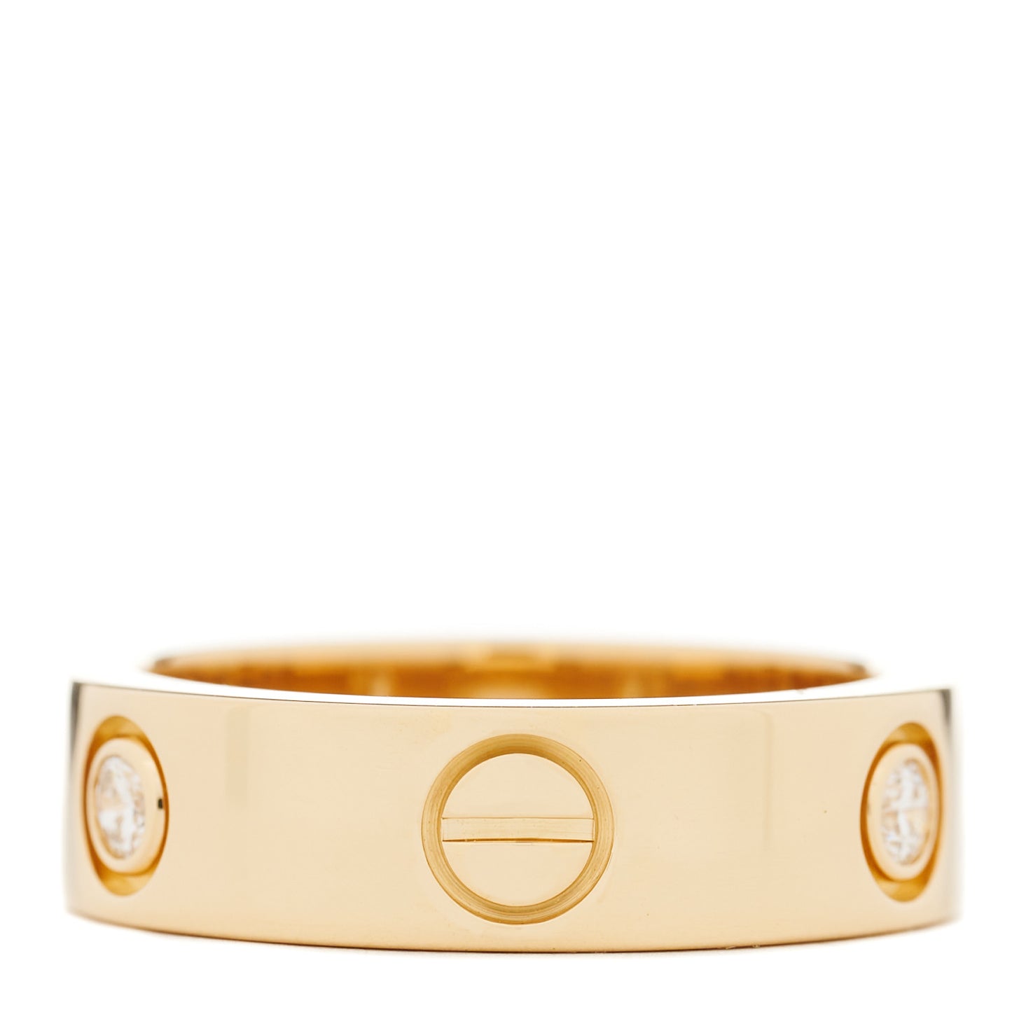18K Yellow Gold 3 Diamond 5.5mm LOVE Ring 53 6.25