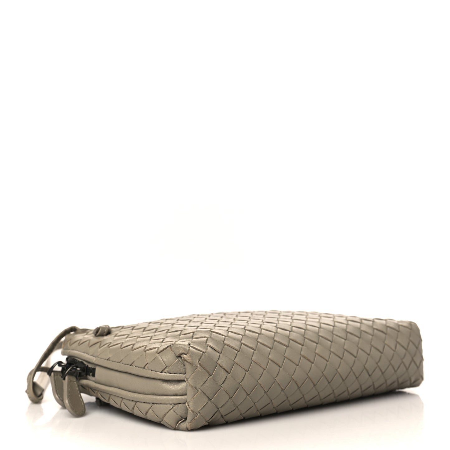 Nappa Intrecciato Nodini Crossbody Messenger Light Grey