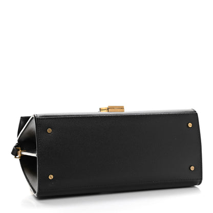 Saint Laurent Grain de Poudre Medium Classic Monogram Cassandra Top Handle Black 4 of 11