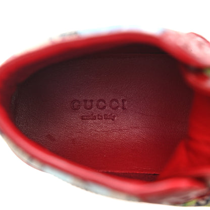 Gucci GG Supreme Monogram Blooms Womens High Top Sneakers 37.5 Beige Blue Navy Red 6 of 8