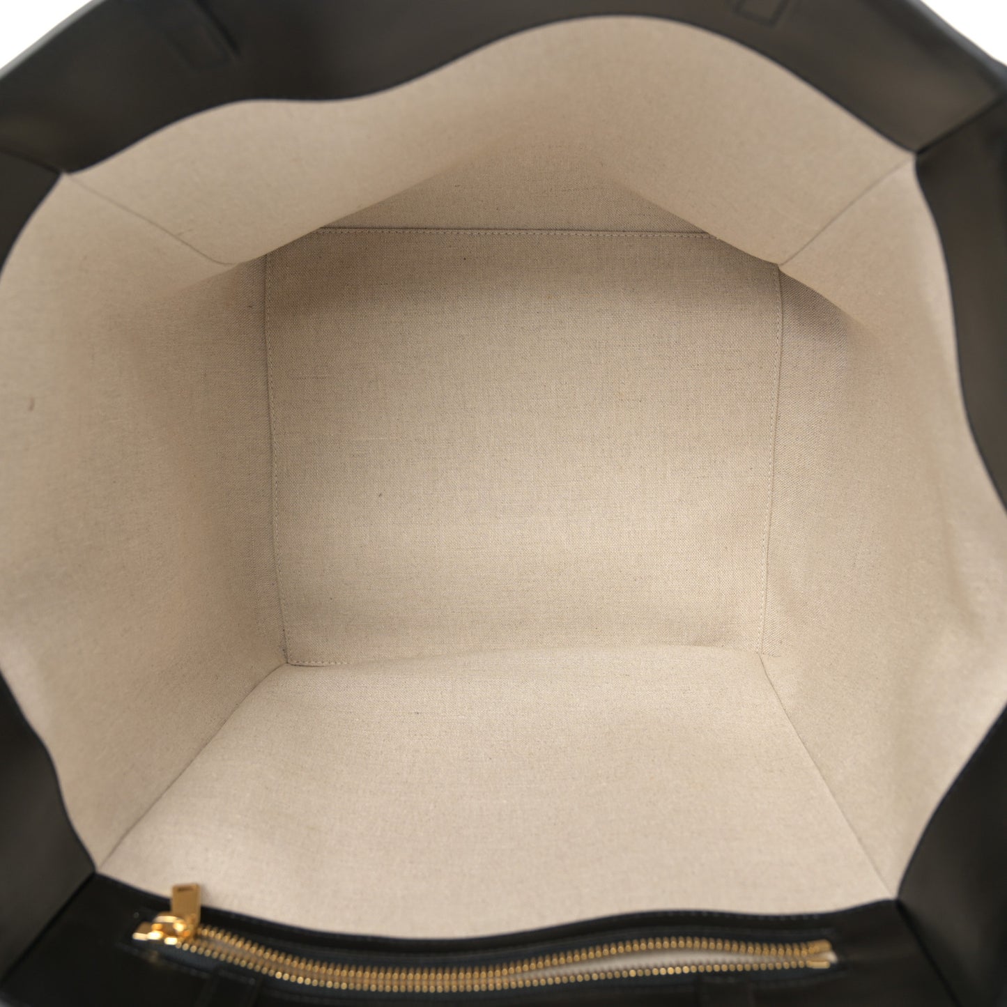 Canvas Calfskin Square Cabas Tote Vanilla Black