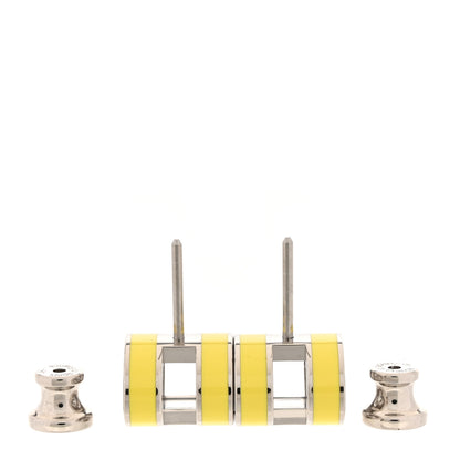 Hermes Palladium Lacquered Pop H Earrings Jaune Sature 3 of 6