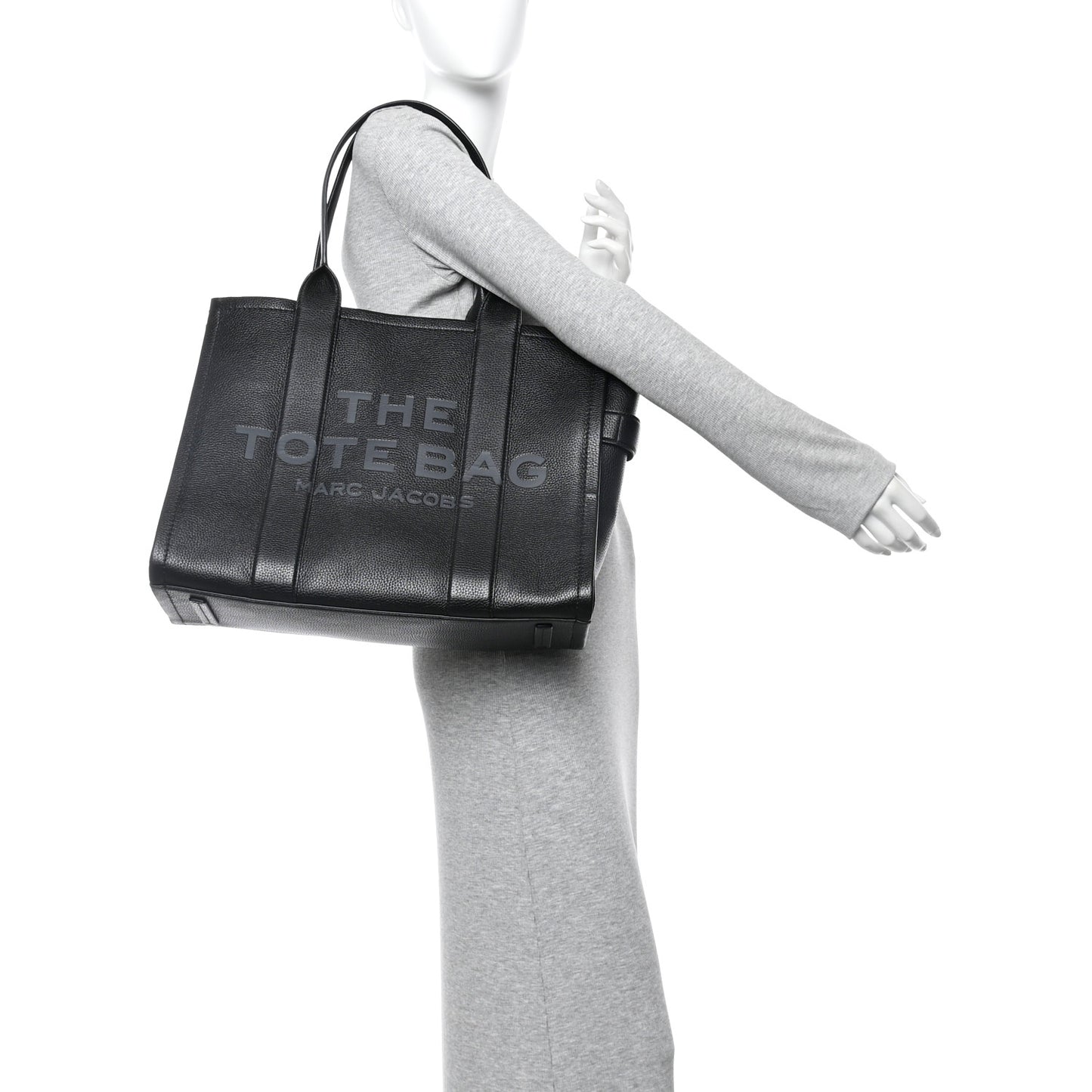 Grained Calfskin Large The Tote Bag Black