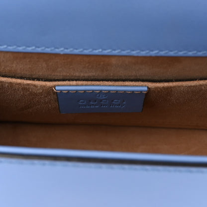 Gucci Vitello Fontanella Web Mini Sylvie Top Handle Bag Clear Sky Blue 6 of 11